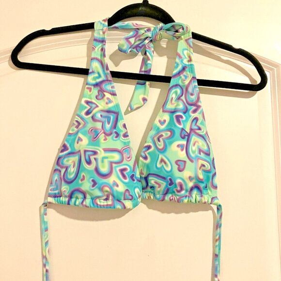 NEW Wild Fable Swirl Heart Print Bikini Top – Size M (8–10) – Adjustable Halter - Picture 4 of 6